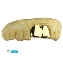 Load image into Gallery viewer, 10k-24k Yellow Gold + Platinum and Silver 1,2,4,6,8 Teeth Top And/Or Bottom
