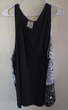 Load image into Gallery viewer, 'Ryde Out' Reversible Black + White Paisley Print Jersey Mesh Tank Top
